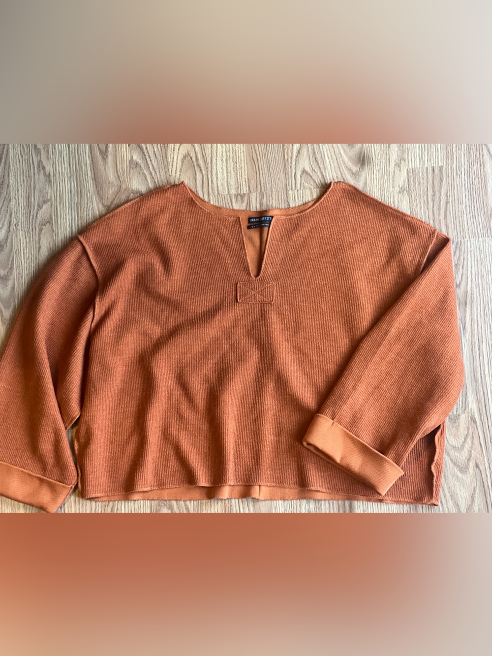 Urban Outfitters Jax Inside Out Notch Neck Top Rust V-Notch Relaxed - Size M